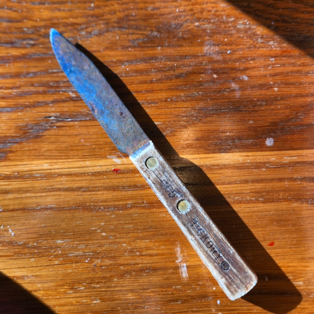 Vintage Ontario Old Hickory Pairing Knife with Wooden Handle